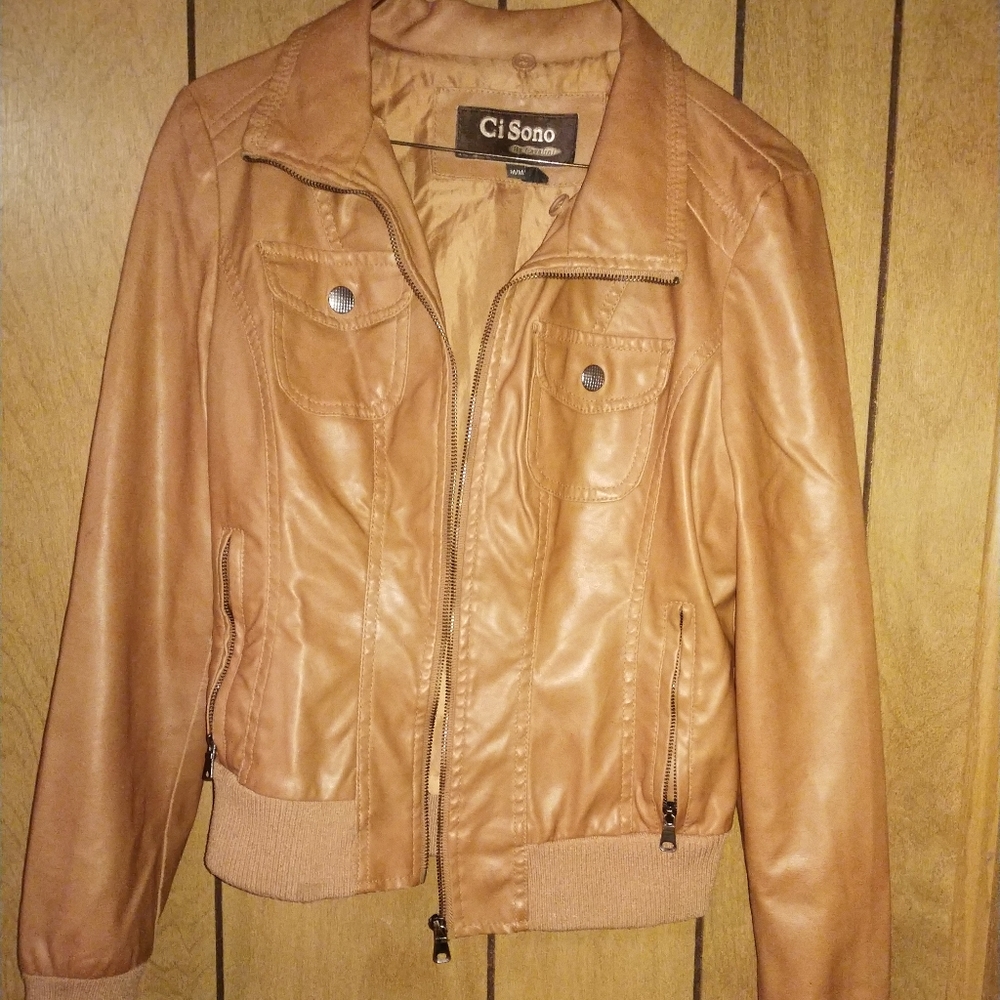 Women's faux leather jacket